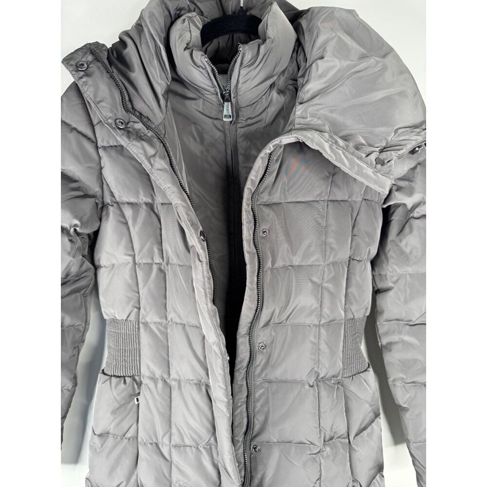NWT Cole Haan Long Puffer Coat Hood Brown Size XXS - Picture 4 of 8